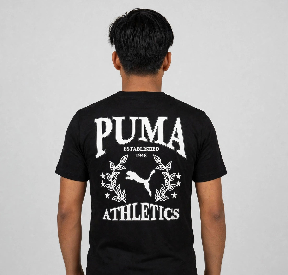 PUMA Athletics Graphic T-Shirt - Front Logo & Back Print | Red