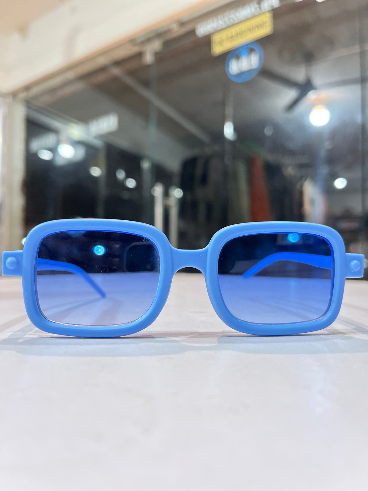 Ice Blue Square Sunglasses - Gen-Z Retro Vibe