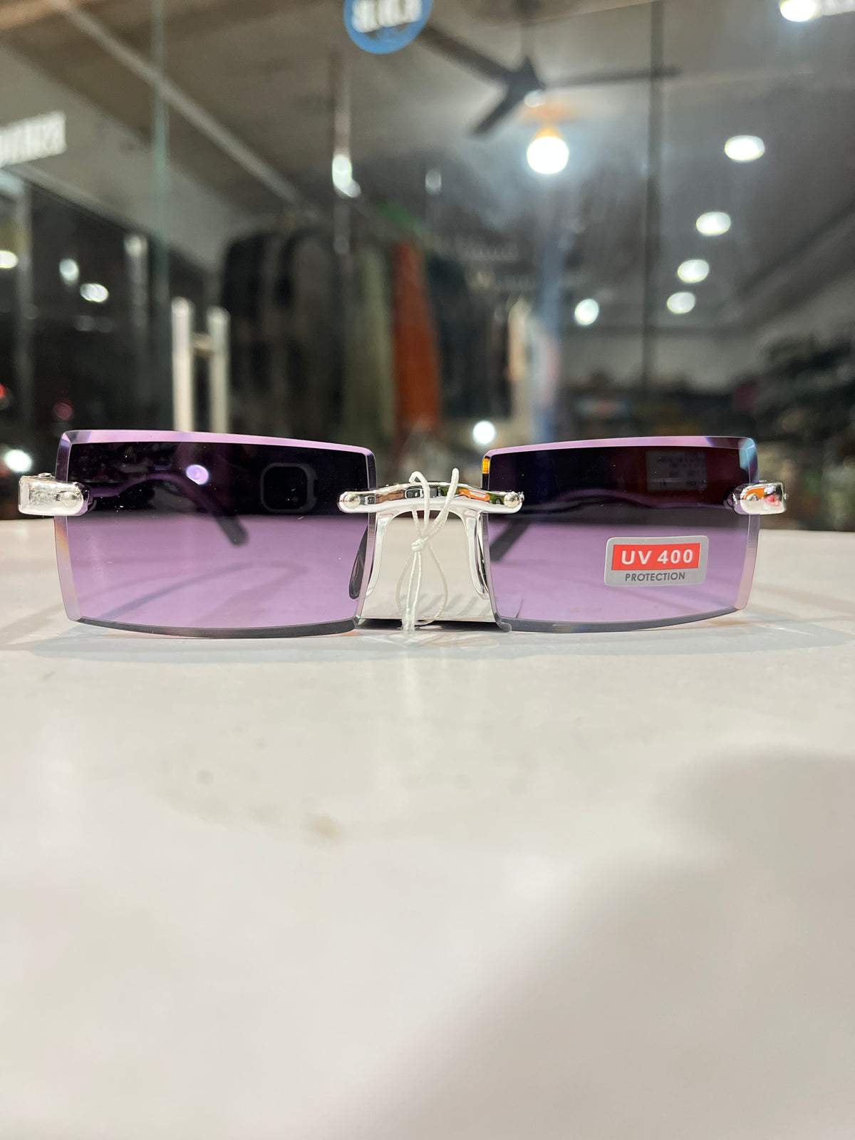Cartier Style Rimless Gold Sunglasses - UV 400 Brown Gradient