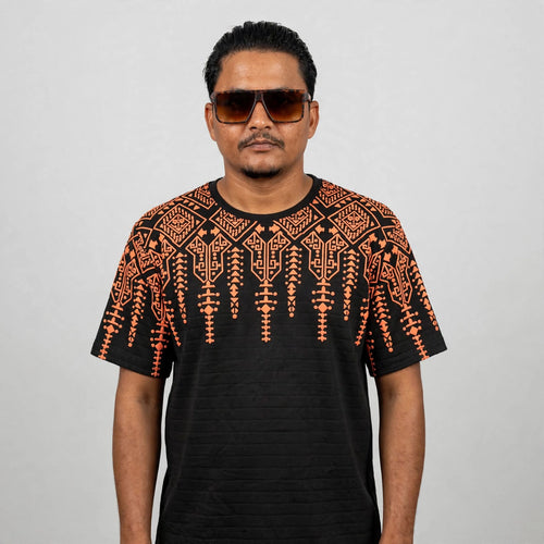 Premium Tribal Puff Print T-Shirt | Neon Green Edition | Wavy Textured Fabric