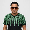 Premium Tribal Puff Print T-Shirt | Neon Green Edition | Wavy Textured Fabric